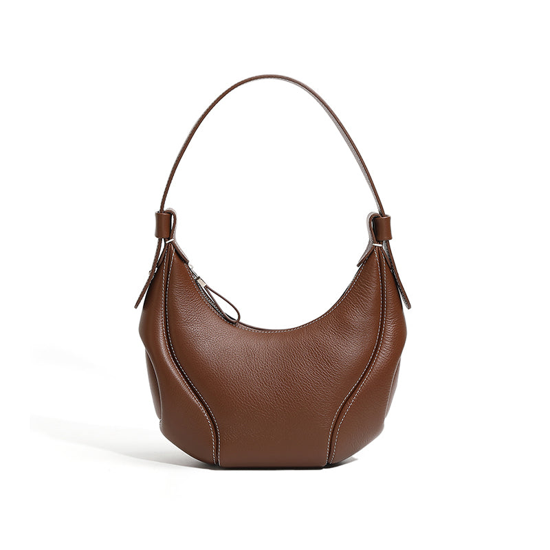 Genuine leather baseball underarm bag Maillard bag niche retro shoulder messenger bag