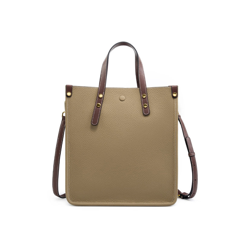 Fashion leather vertical tote bag handbag first layer cowhide versatile shoulder bag briefcase soft leather messenger bag
