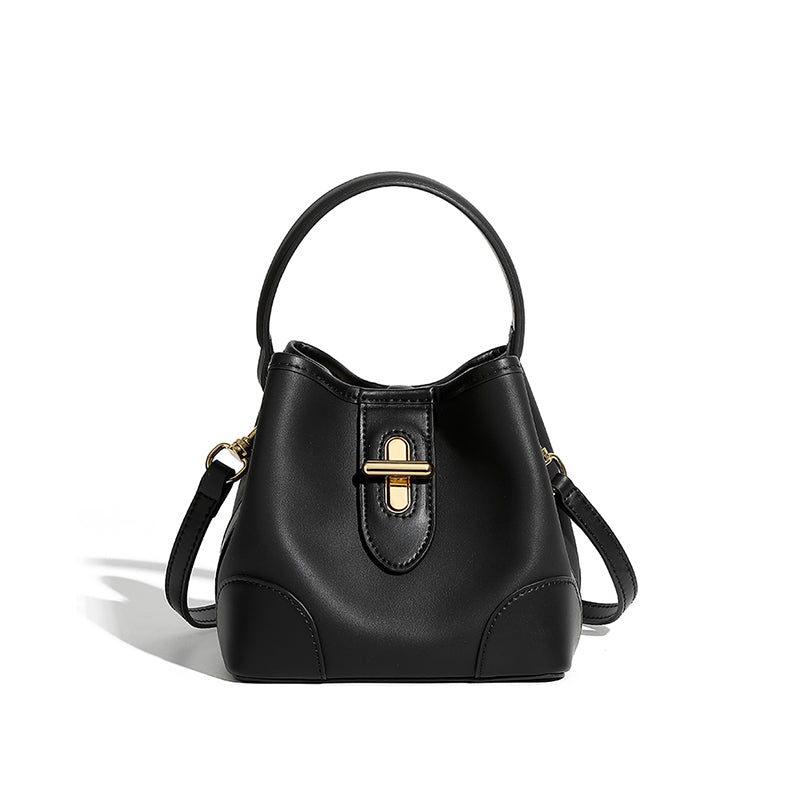 Genuine leather bucket bag versatile crossbody bag light luxury niche high-end capsule bag