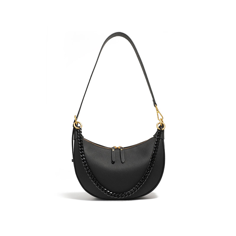 Genuine leather underarm bag women's dumpling bag fashionable shoulder bag high-grade versatile chain bag textured messenger bag