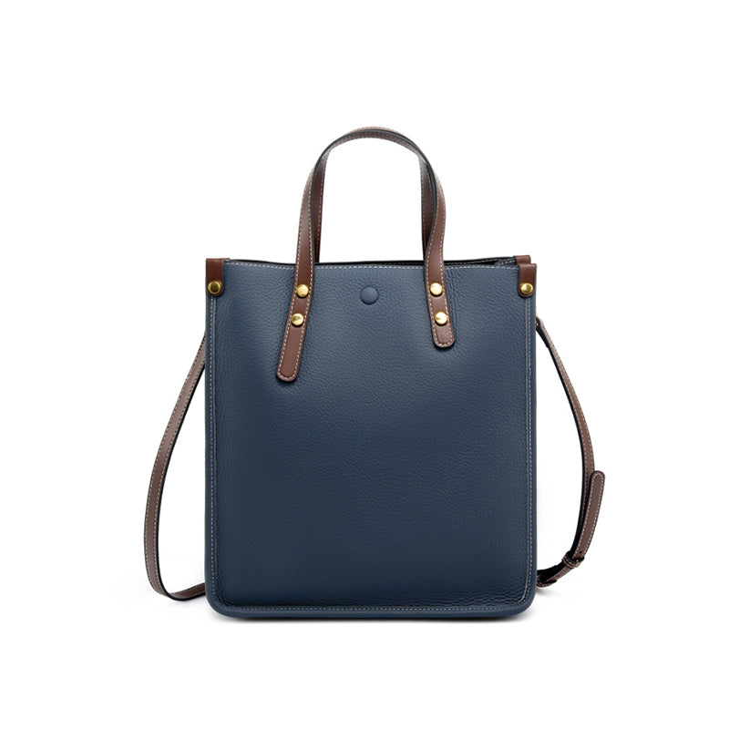 Fashion leather vertical tote bag handbag first layer cowhide versatile shoulder bag briefcase soft leather messenger bag