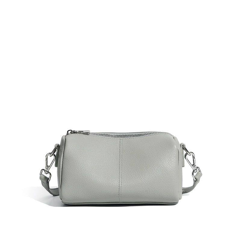 First layer soft cowhide cylindrical bag small bag high-end pillow bag underarm commuting shoulder messenger bag