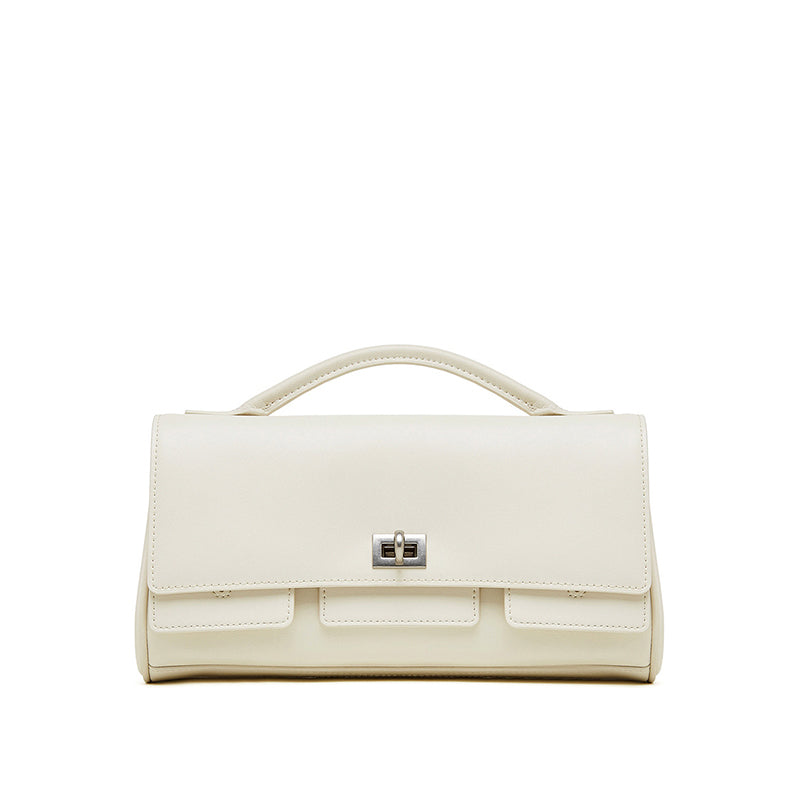 Genuine leather Korean style niche shoulder bag fashionable and stylish crossbody bag simple texture versatile handbag