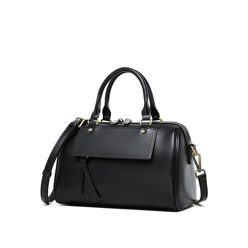 Genuine leather Boston pillow bag fashionable casual handbag cowhide shoulder messenger bag