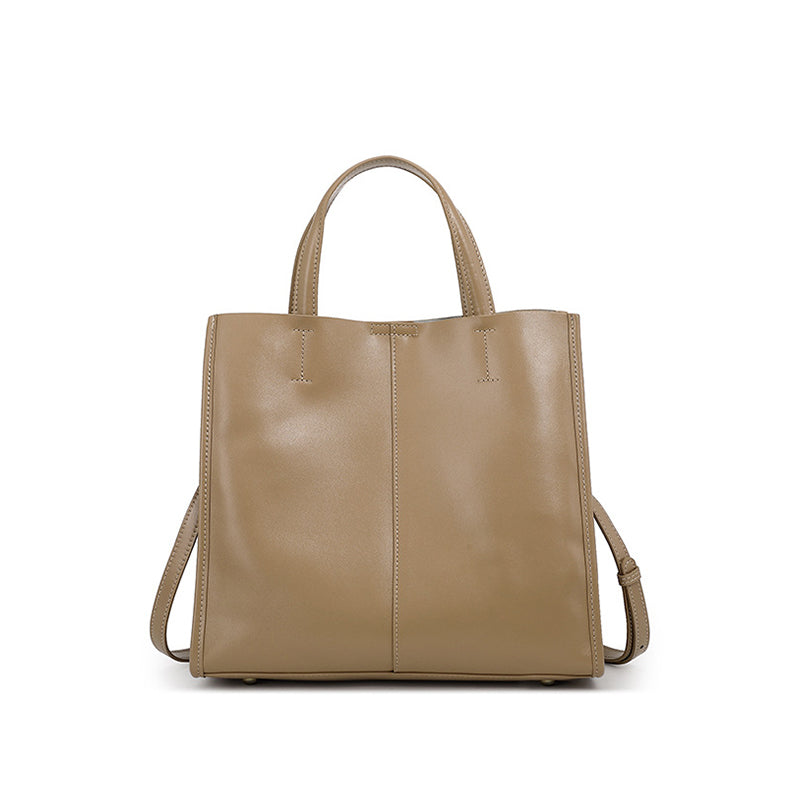 Genuine leather vintage tote bag versatile bucket shoulder handbag shoulder messenger bag