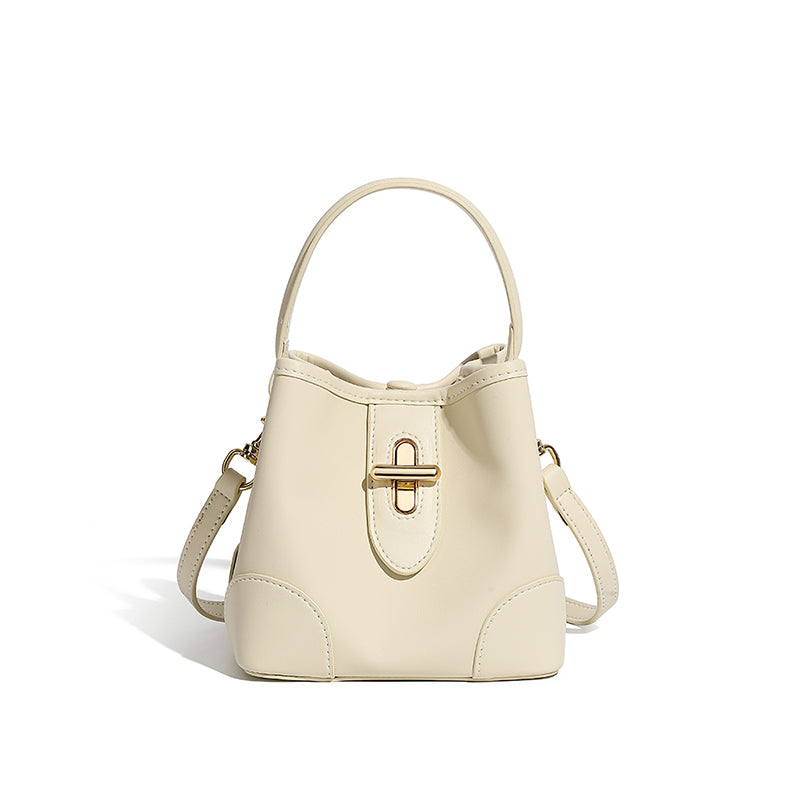 Genuine leather bucket bag versatile crossbody bag light luxury niche high-end capsule bag