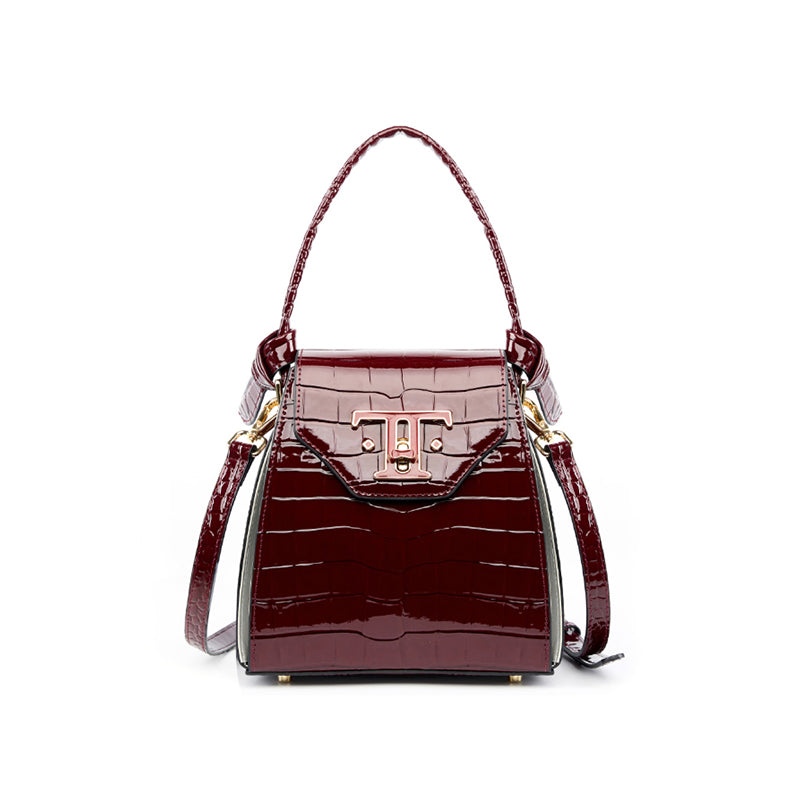 Genuine leather niche design cigarette case bag light luxury crocodile pattern handheld shoulder crossbody bag