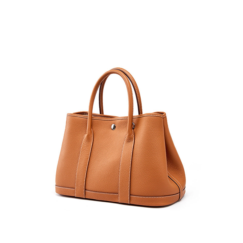 Genuine leather one-shoulder crossbody tote bag versatile handbag shopping bag bucket bag