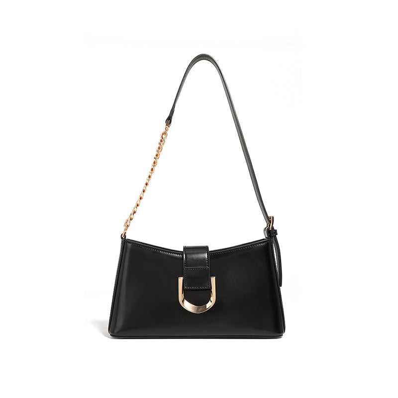 Genuine leather fashion underarm bag high-end versatile shoulder bag practical crossbody baguette women's bag