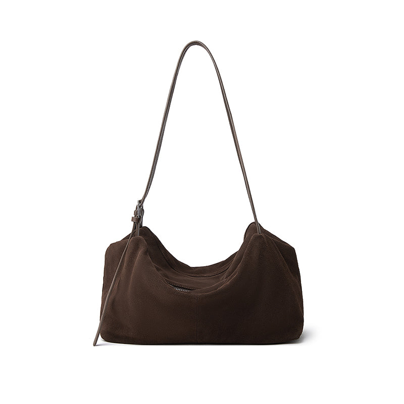 Matte leather tote bag genuine leather shoulder loose pillow bag