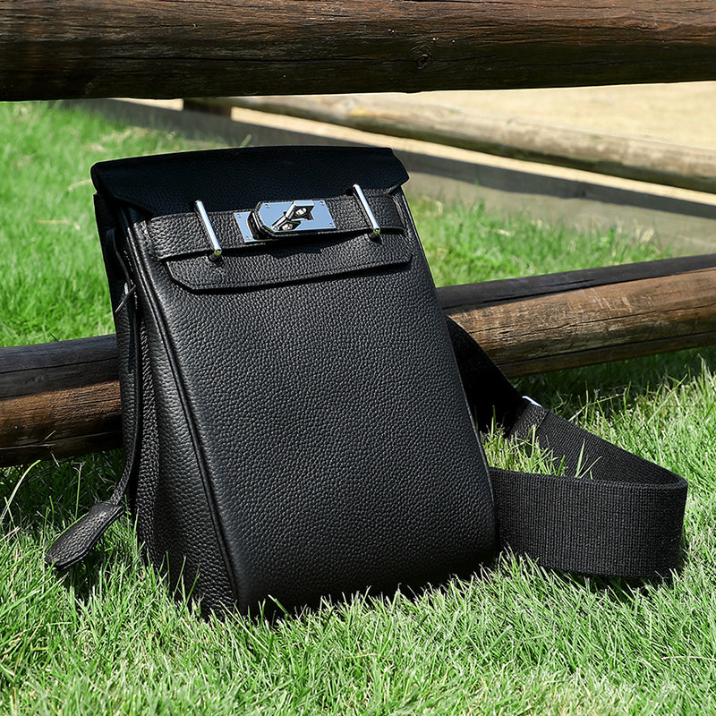 First layer of leather Kelly bag crossbody chest bag unisex backpack fashionable genuine leather shoulder crossbody bag