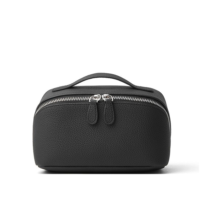 Genuine leather storage bag exquisite multifunctional travel cosmetic bag cowhide small portable toiletry bag