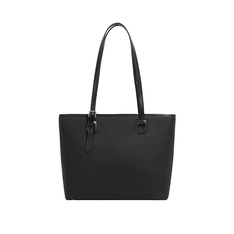 Large capacity tote bag genuine leather high-end niche shoulder bag fashionable versatile bucket bag
