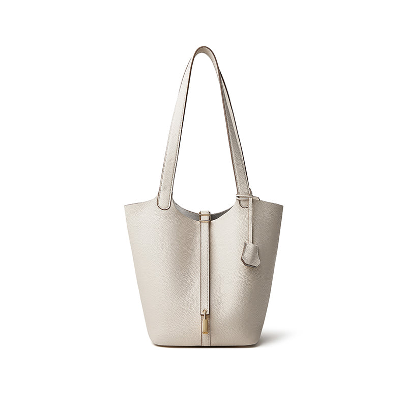 Genuine leather extra large TC first layer cowhide bucket bag simple portable shoulder bucket bag