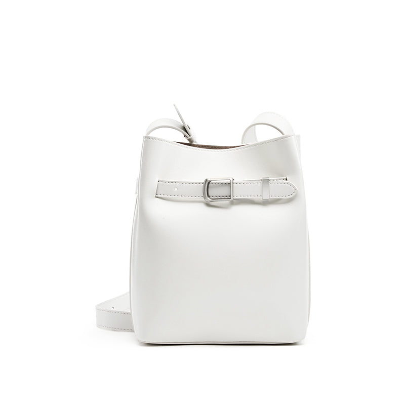 Vintage genuine leather shoulder bucket bag high-end versatile first-layer cowhide messenger bag