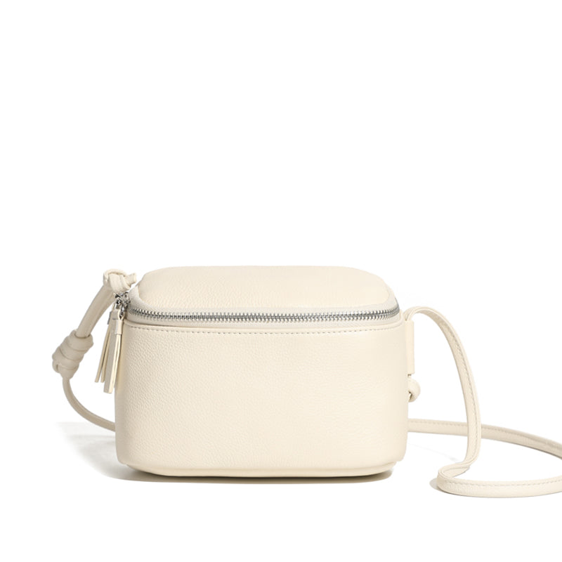 Genuine leather crossbody box bag simple soft cowhide shoulder mobile phone small square bag