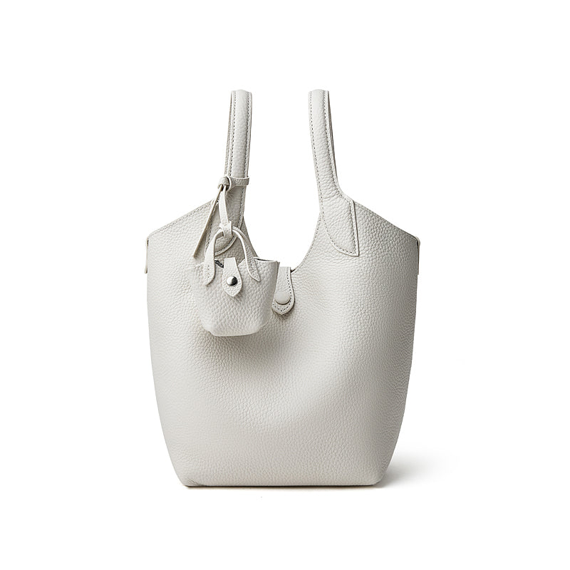 Light luxury niche design bucket bag genuine leather high-end versatile shoulder crossbody bag