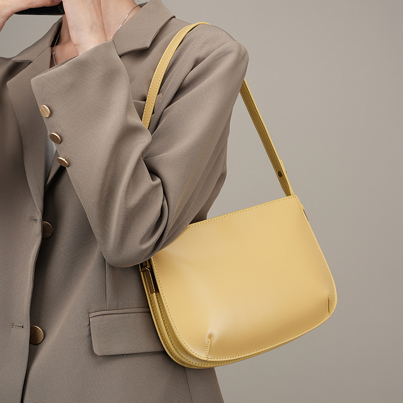 High-grade genuine leather underarm bag cowhide simple and versatile shoulder crossbody handbag