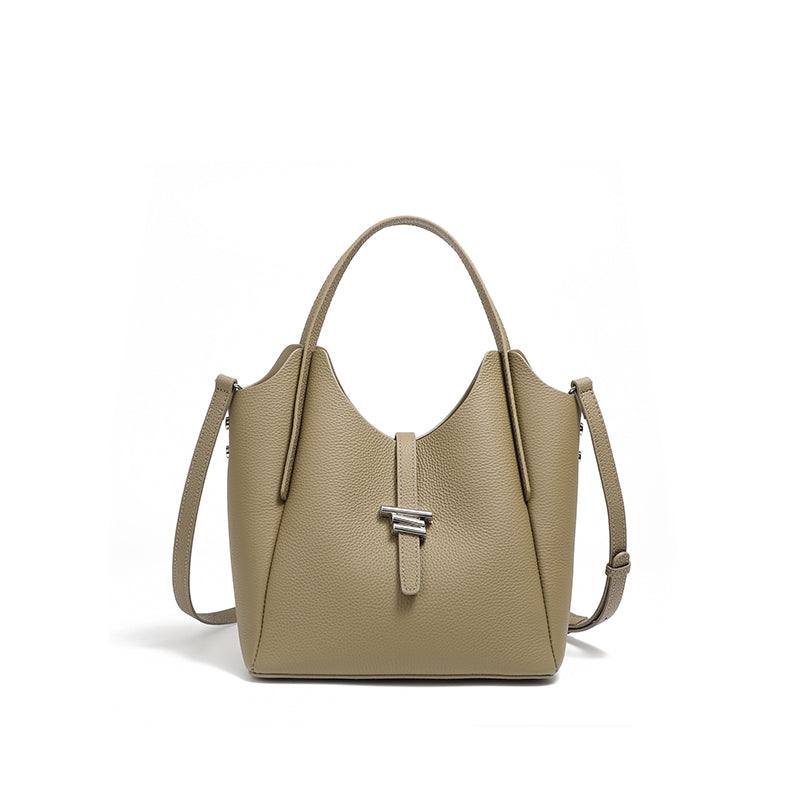 women's genuine leather handbag bucket bag