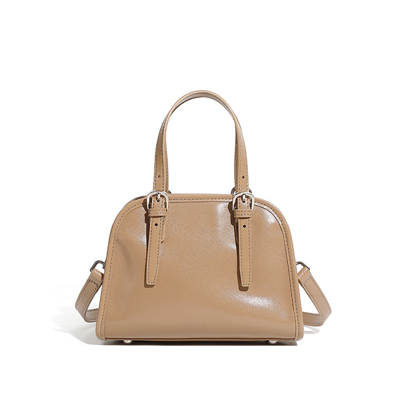 Cowhide handbag bowling bag retro women's bag commuter versatile large capacity shoulder messenger bag