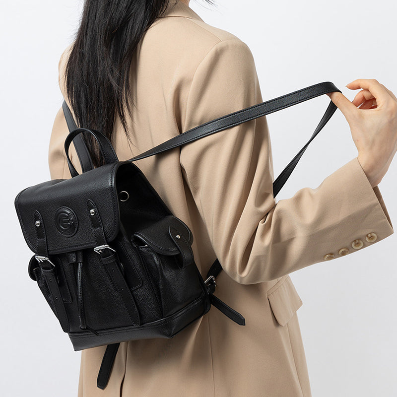 Genuine leather top layer cowhide backpack women's anti-theft storage handbag large capacity travel bag