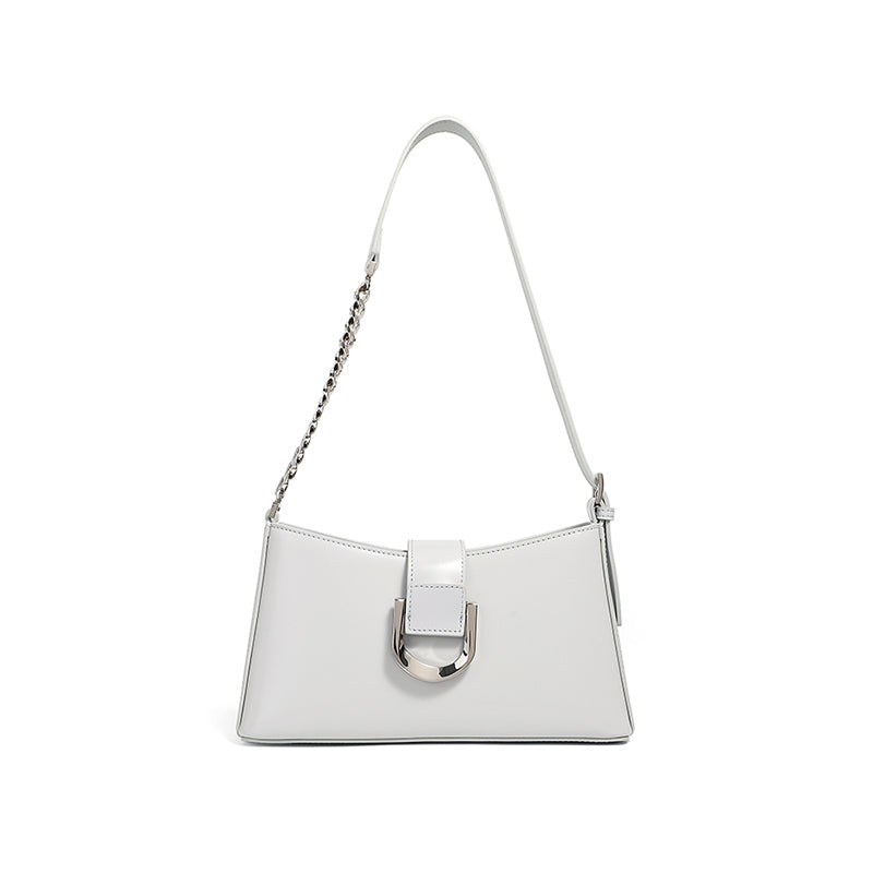 Genuine leather fashion underarm bag high-end versatile shoulder bag practical crossbody baguette women's bag