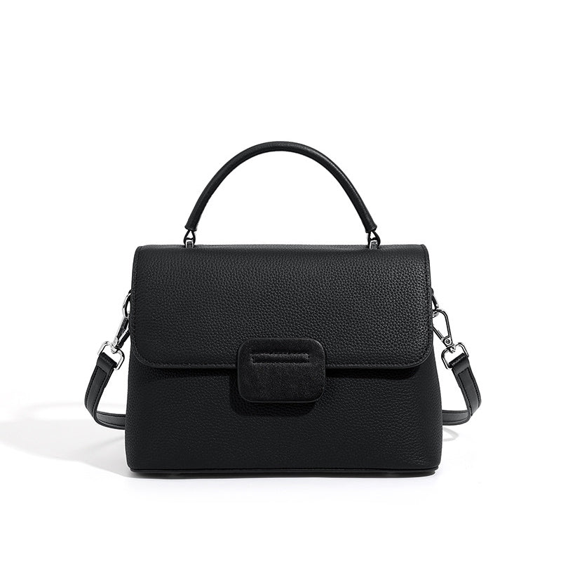 Top layer cowhide shoulder messenger bag simple fashion classic soft leather shell handbag