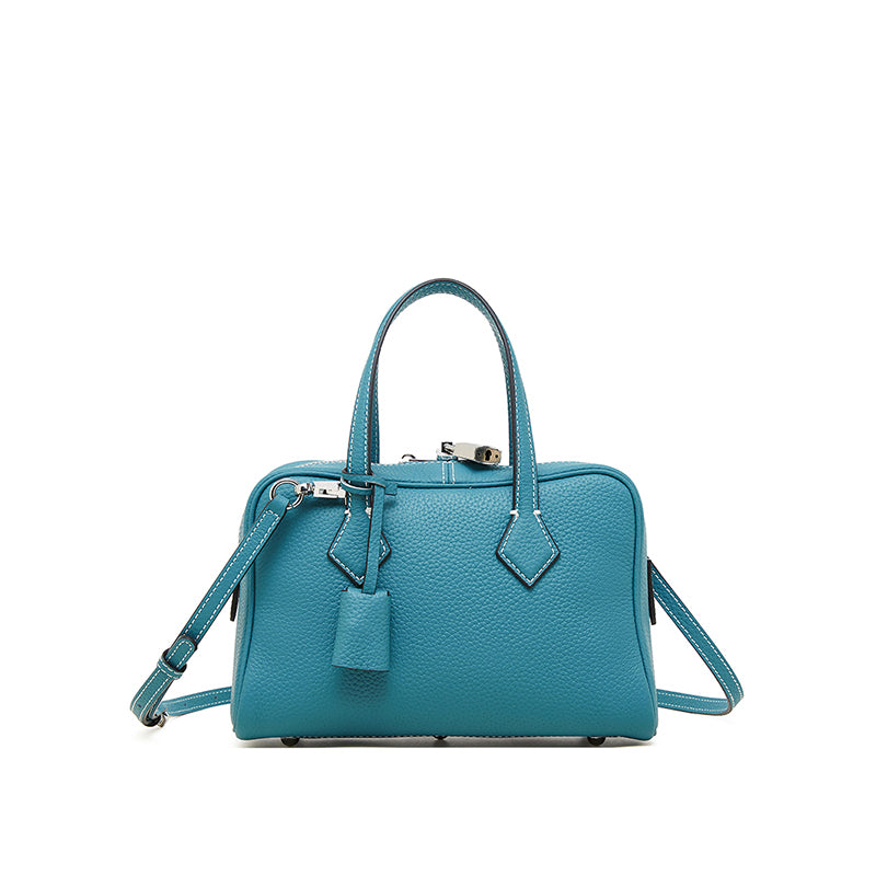 Genuine leather high-grade handbag light luxury TC top layer leather Victoria bag versatile crossbody Boston pillow bag