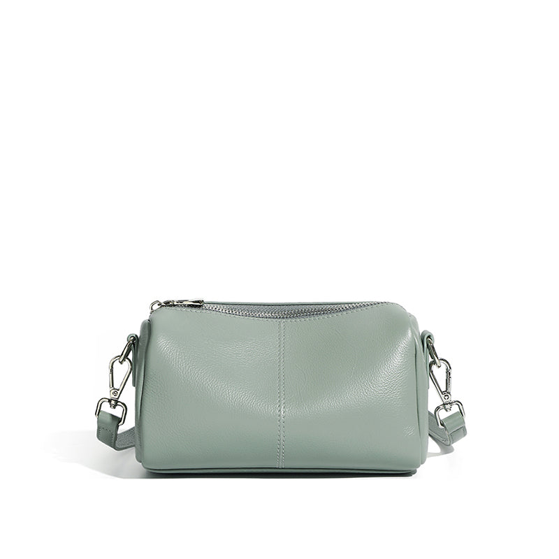 First layer soft cowhide cylindrical bag small bag high-end pillow bag underarm commuting shoulder messenger bag