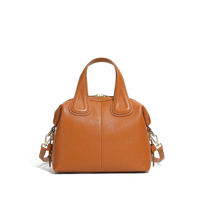 Genuine leather handbag fashionable top layer cowhide Boston bag versatile soft leather crossbody bag ladies bag
