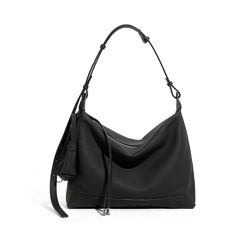 Small tote bag simple style genuine leather shoulder bag commuter high-end fashion underarm bag