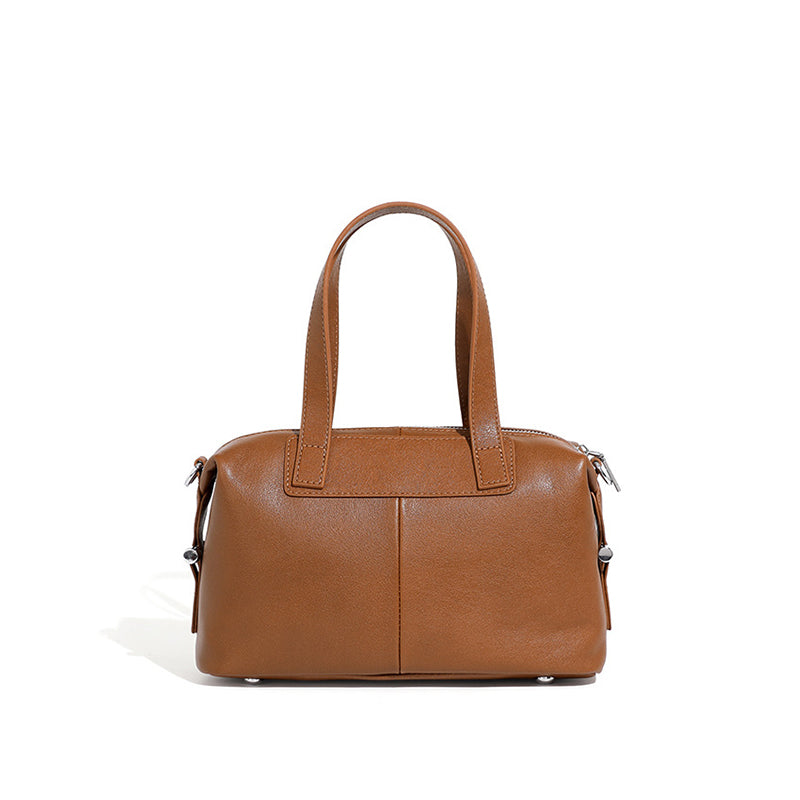 Genuine leather vintage handbag vegetable tanned Boston bag cowhide shoulder crossbody bag