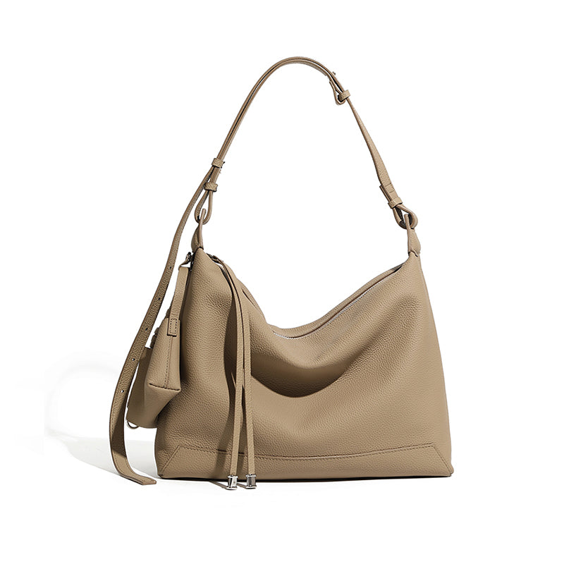Small tote bag simple style genuine leather shoulder bag commuter high-end fashion underarm bag