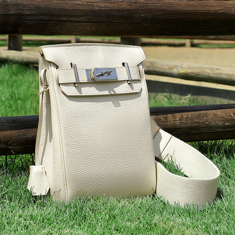 First layer of leather Kelly bag crossbody chest bag unisex backpack fashionable genuine leather shoulder crossbody bag