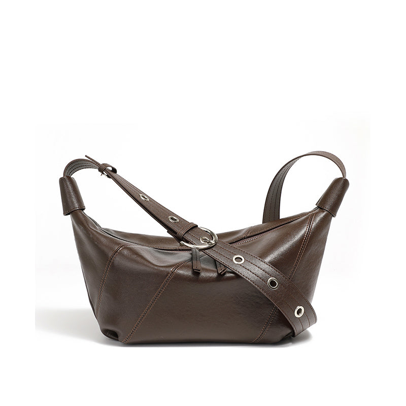Top layer cowhide genuine leather messenger bag light luxury versatile high-end shoulder bag niche fashion underarm bag