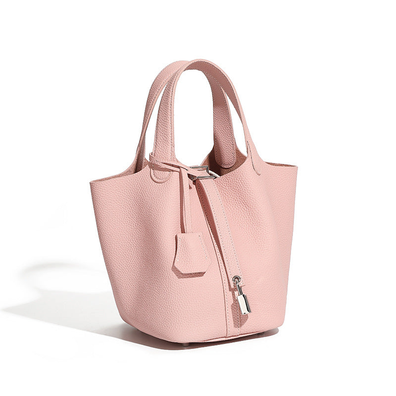 Bucket bag genuine leather handbag