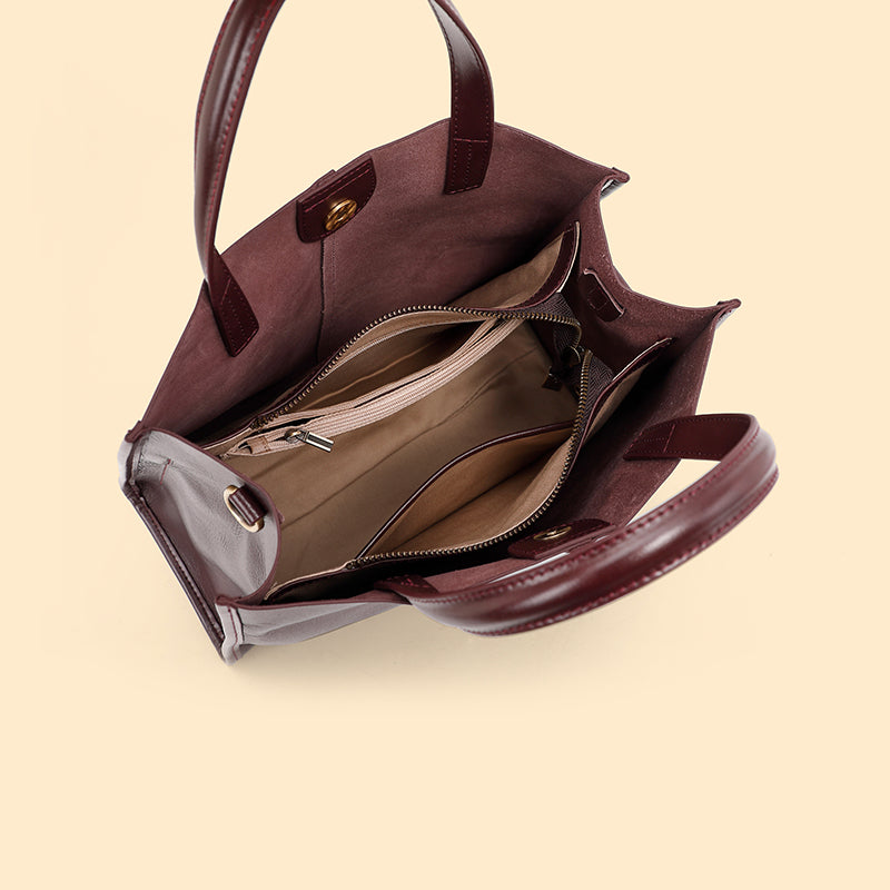 Genuine leather vintage tote bag versatile bucket shoulder handbag shoulder messenger bag