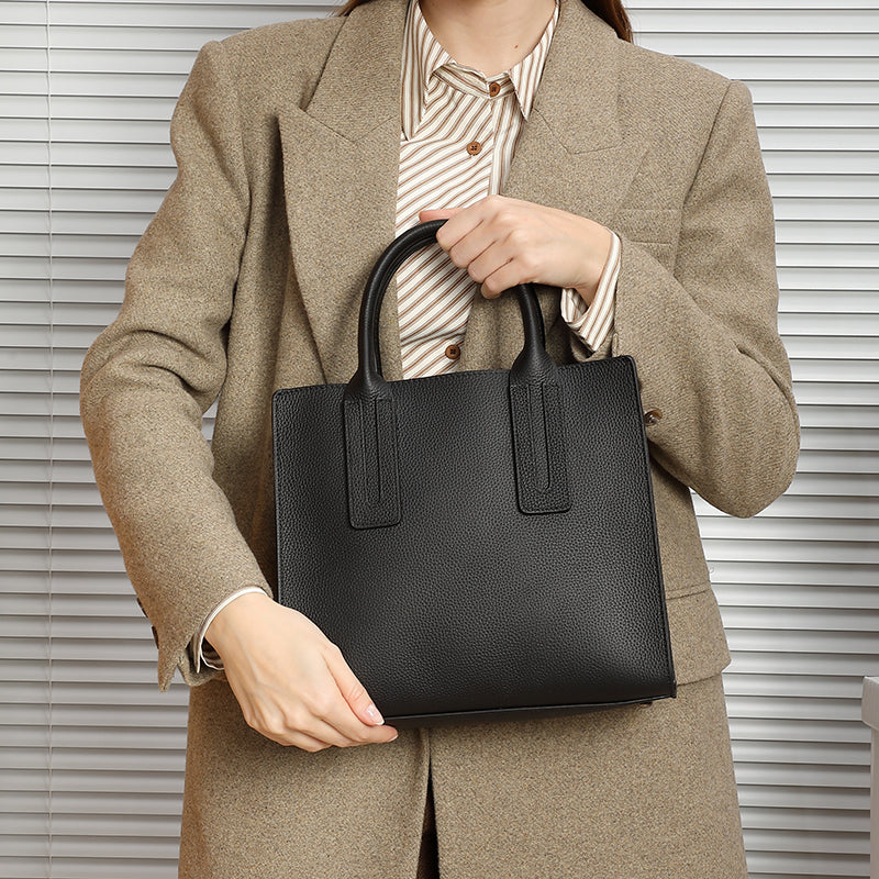 Genuine leather large capacity tote bag handbag simple cowhide crossbody shoulder bag