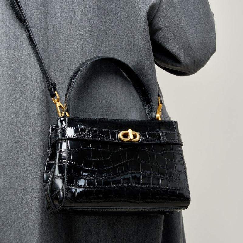 Crocodile pattern Kelly bag shoulder crossbody bag