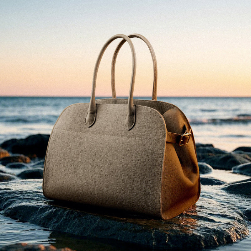 TOGO first layer cowhide tote bag genuine leather large capacity light luxury niche handbag