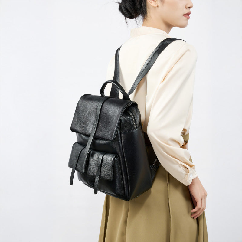 Genuine leather backpack fashion travel backpack