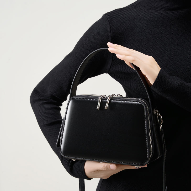 Niche design genuine leather shoulder bag handbag versatile women's bag minimalist design texture practical crossbody bag