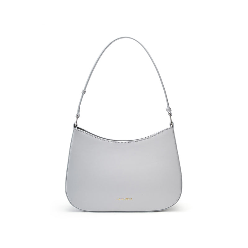 High-end niche design baguette leather shoulder bag