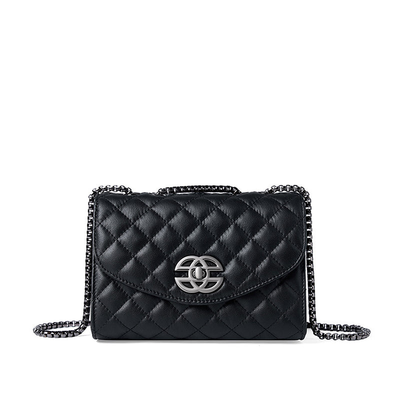 Top layer cowhide chain shoulder bag crossbody high-end light luxury genuine leather women's bag