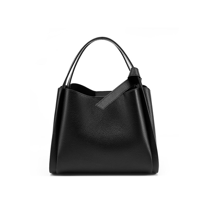 Genuine leather handbag, atmospheric crossbody bag, cowhide bucket bag