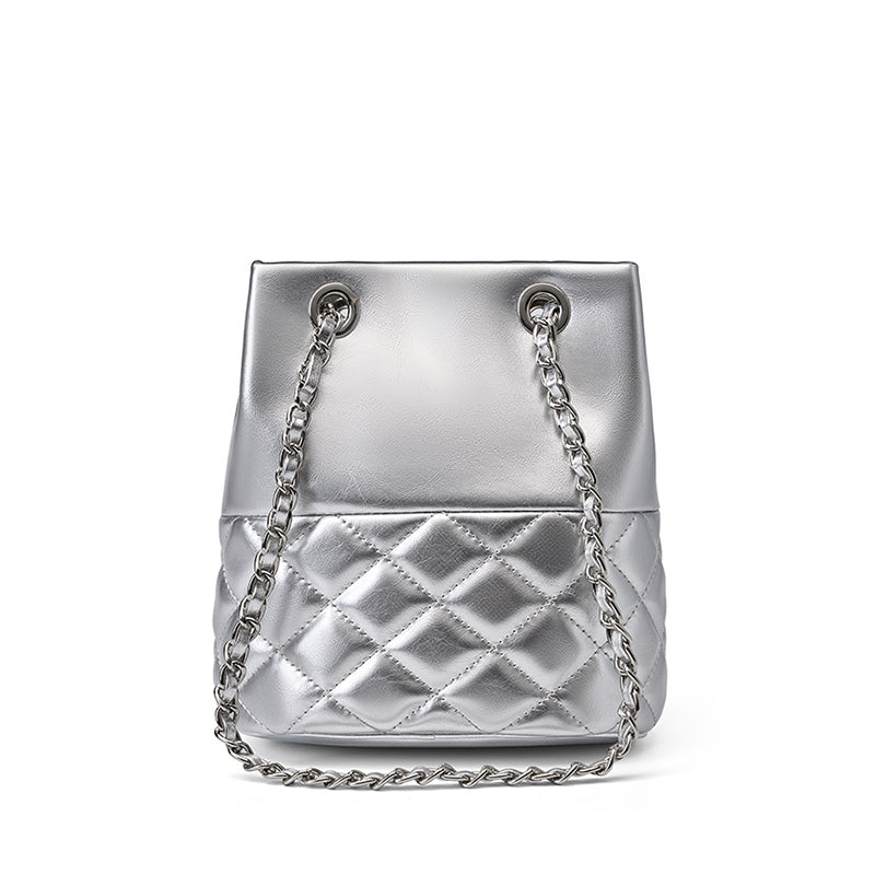 Cowhide genuine leather crossbody bag high-end baguette underarm bag