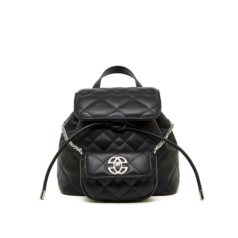 Small Chanel style backpack diamond chain backpack