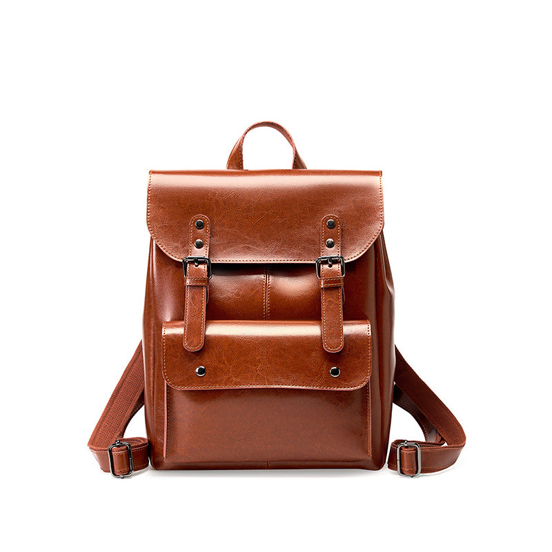 Genuine leather wear-resistant backpack