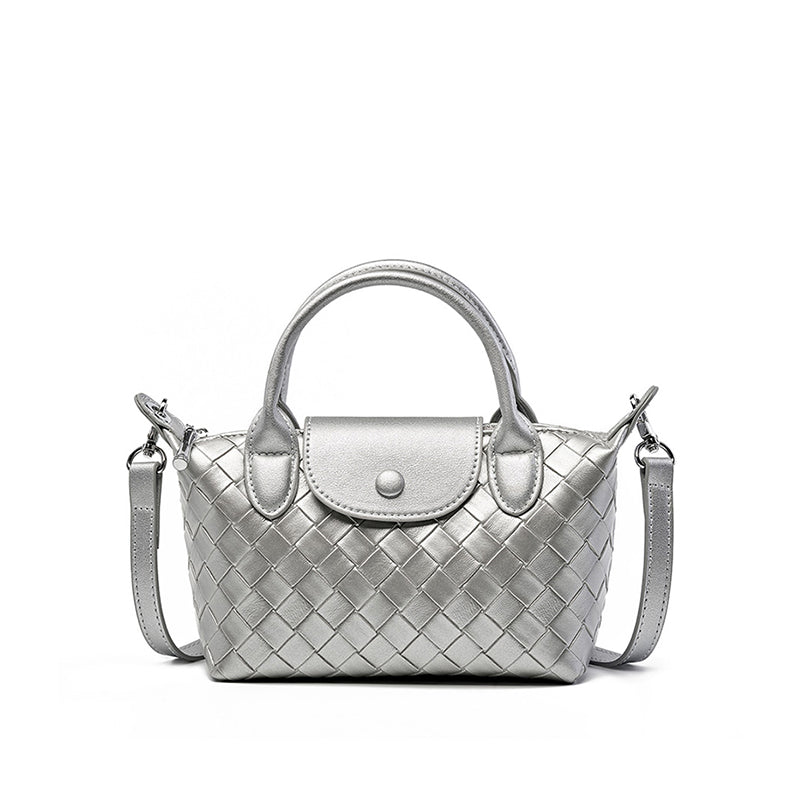 Genuine leather niche design handbag cowhide woven women's bag shoulder crossbody bag