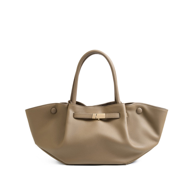 Genuine leather fashion simple tote bag niche solid color wing bag versatile bags